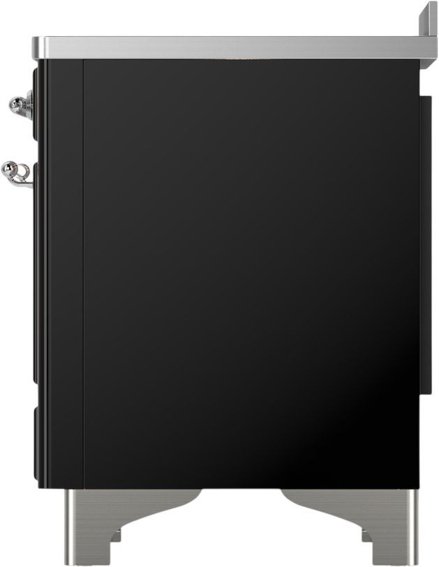 Ilve® Majestic III 48" Glossy Black Pro Style Induction Range with Triple Glass Door and Chrome Trim-3