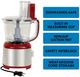 Kenmore® 11 Cup 500W Red Food Processor and Vegetable Chopper-3