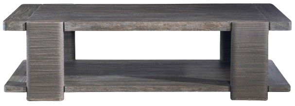 Bernhardt Andros Bernhardt Exteriors Smoked Truffle Rope/Wooden Outdoor Cocktail Table with Oxford Brown Base-1