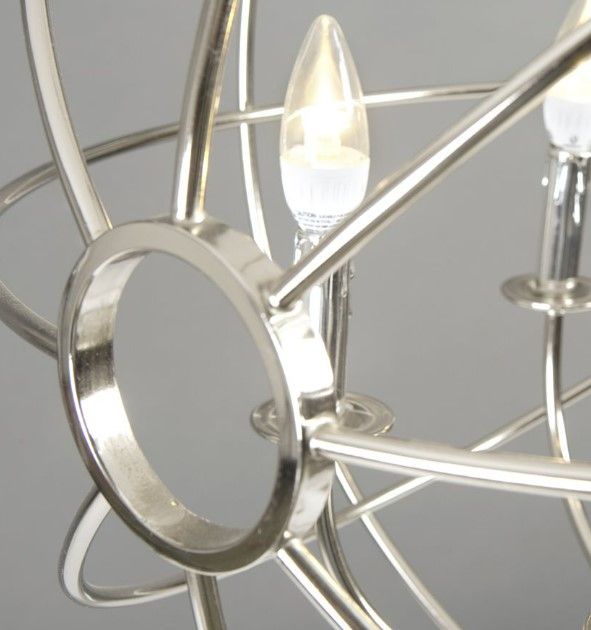 YHD Shooting Star Satin Nickel 5-Light Orb Chandelier-3