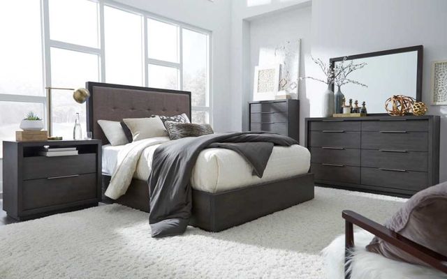 Modus Furniture Oxford Basalt Gray Queen Upholstered Storage Bed-1