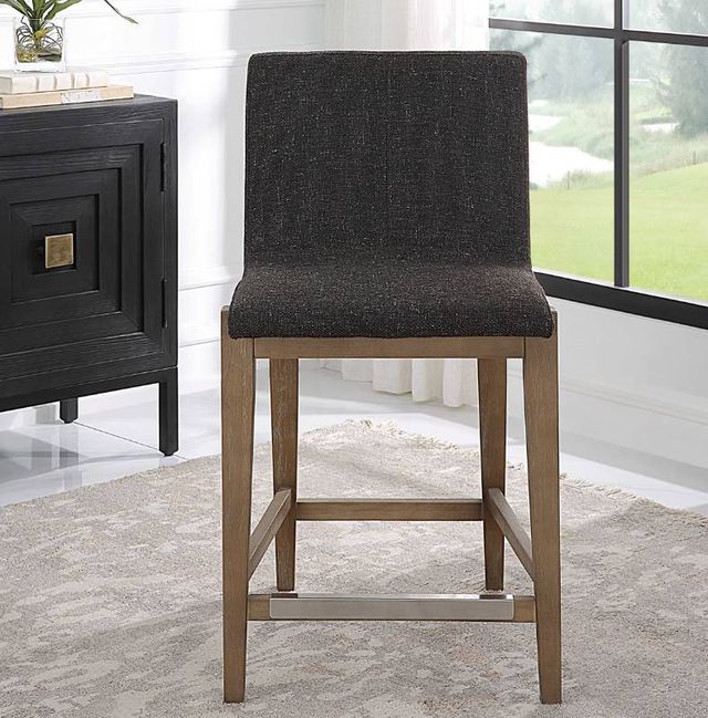 Uttermost® Klemens Chocolate Counter Stool-1