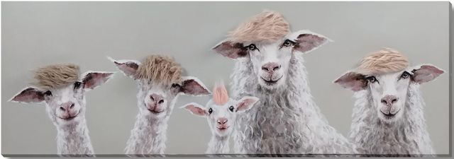 Classy Living Contemplative Sheep Salon: Eccentric Flock Wall Art-0