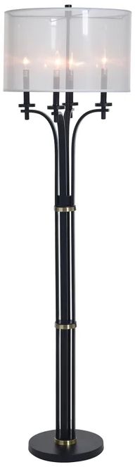 Stylecraft Corcy Black/Gold Floor Lamp-1
