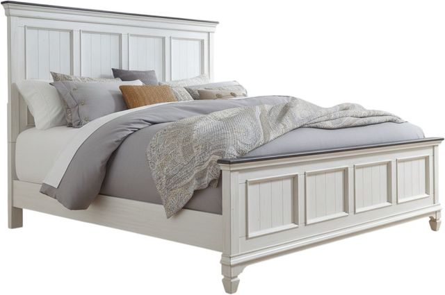 Liberty Furniture Allyson Park 5-Piece Charcoal/Wirebrushed White King Panel Bed Set-1