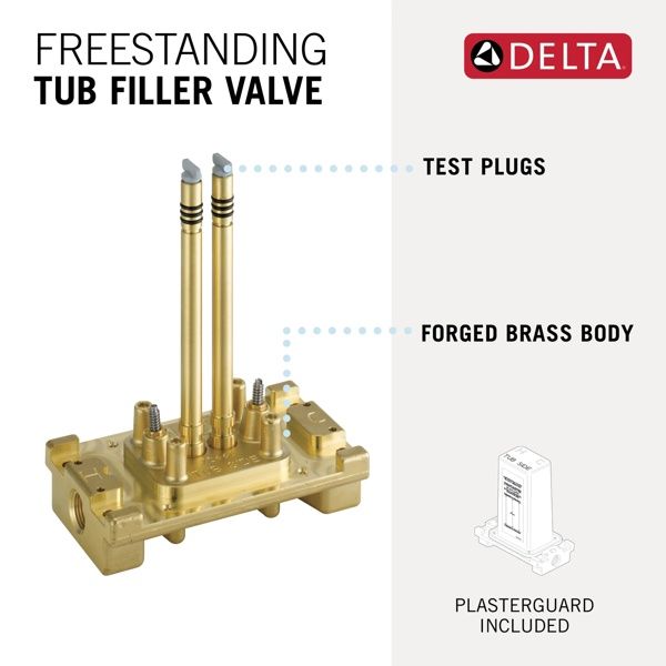 Delta Trinsic® Brass Rough with Stops Floor Mount Tub Filler-2