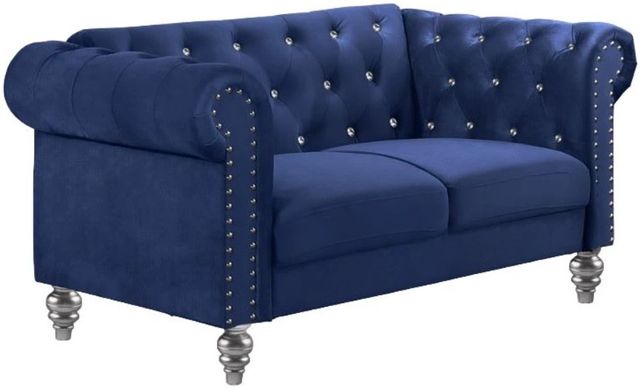 New Classic® Home Furnishings Emma Royal Blue Crystal Loveseat-0