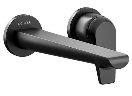 KOHLER® Avid® Matte Black Wall-Mount Bathroom Sink Faucet-0