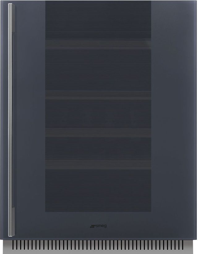 Smeg Linea 24" 4 Cu. Ft. Neptune Gray Built-In Wine Cooler-0