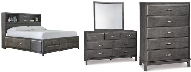 Signature Design by Ashley® Caitbrook 4-Piece Gray King Storage Bed Set-0