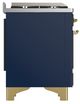 Ilve® Majestic III 60" Midnight Blue Pro Style Dual Fuel Natural Gas Range with Solid Door and Brass Trim-3