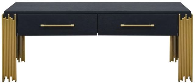 New Classic® Home Furnishings Empire Black Coffee Table with Gold Base-2