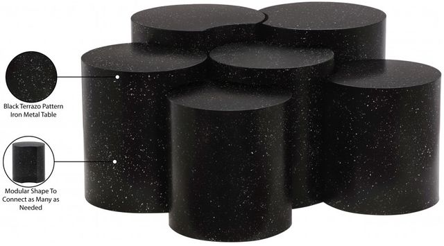 Meridian Furniture Dimple 6-Piece Black Modular Nesting Coffee Table Set-3