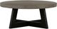 Armen Living Chester Concrete Round Coffee Table with Acacia Wood Base -1