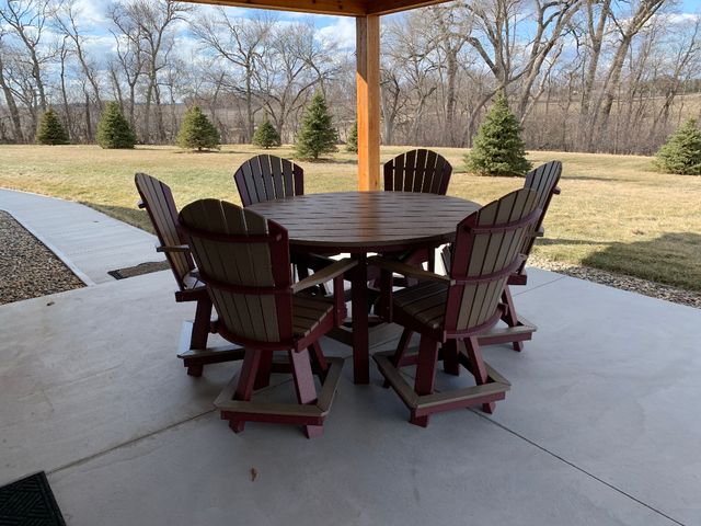 60" Round Counter Height Table with 6 Classic Back Swivel Counter Chairs, smooth colors-4