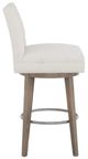 Fairfield® Customizable Entree Dining Nickel Metal Pull Short Button Back Swivel Bar Stool-2