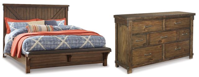 Signature Design by Ashley® Lakeleigh 2-Piece Brown King Panel Bed Set-0