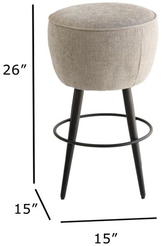 Nest Home Collections Nikki Anew Gray/Black Counter Stool-3
