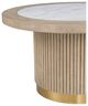 Fairfield® Everett Biscotti Small Round Bunching Cocktail Table with White Carrara Stone Top-3