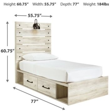 Signature Design by Ashley® Cambeck Whitewash Youth Twin 2-Drawer Storage Panel Bed-3