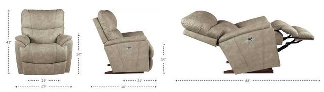 La-Z-Boy® Trouper Gray Leather Power Rocking Recliner with Headrest-1