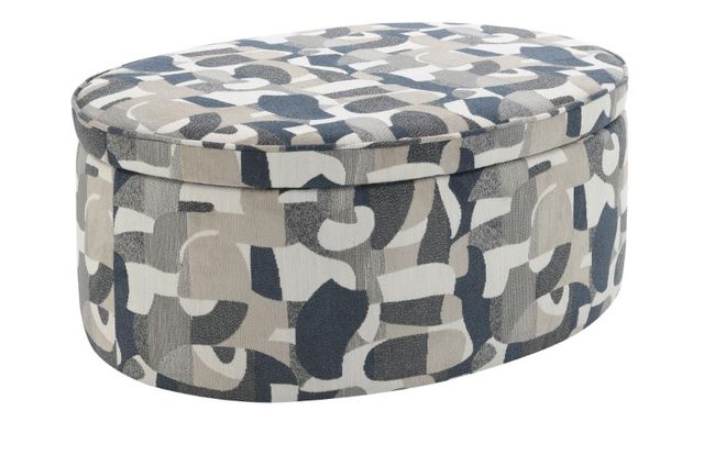 Coaster® Tomkins Indigo Blue Oval Upholstered Storage Ottoman-0