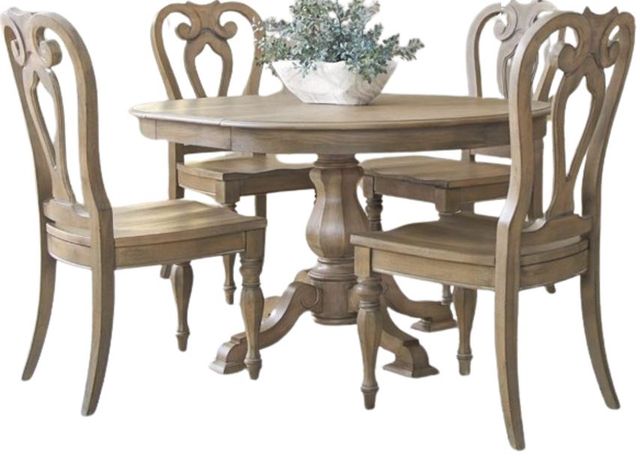 Liberty Furniture Magnolia Manor 5-Piece Weathered Bisque Optional Pedestal Table Set-0