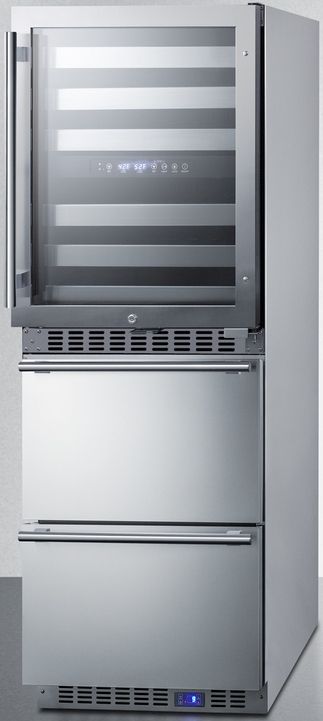 Summit® 24" Stainless Steel Wine Cooler and Freezer Drawers-2