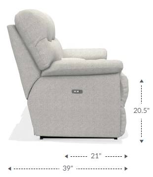 La-Z-Boy® James Charcoal Leather Power Reclining Loveseat with
