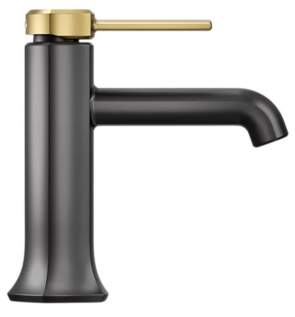 KOHLER® Occasion® Matte Black with Brushed Moderne Brass Single-Handle Bathroom Sink Faucet-2