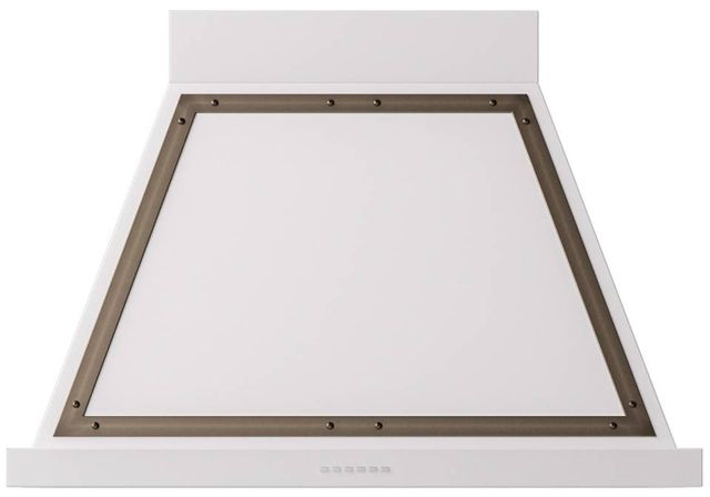 Ilve® Nostalgie II Noblesse 36" White Wall Mounted Range Hood with Burnished Trim-0