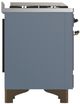Ilve® Majestic III 36" Blue Gray Pro Style Dual Fuel Liquid Propane Range with Solid Door and Burnished Trim-3