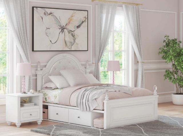Signature Design by Ashley® Kozlani White Full Upholstered Storage Panel Bed-1