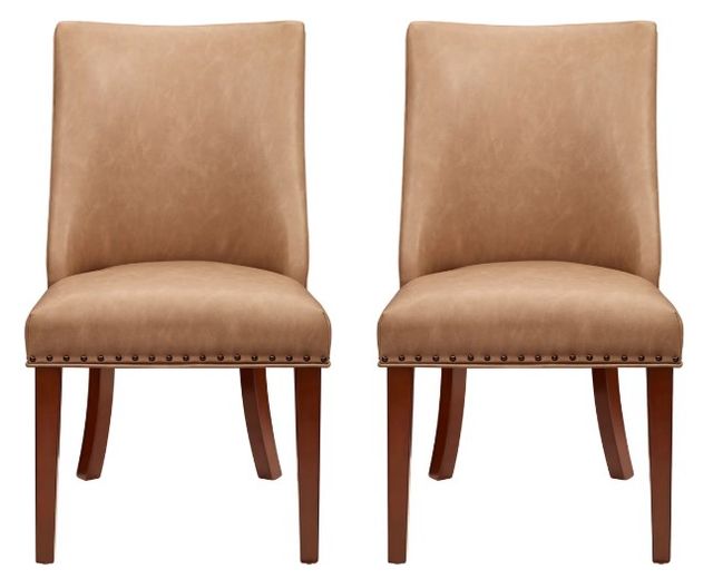 Powell® Auden 2-Piece Espresso/Tan Dining Side Chair Set-3