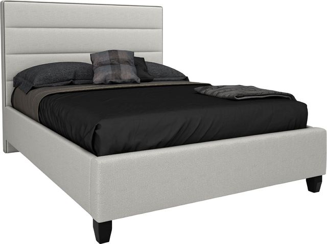 Beaudoin Customizable Adelaide Twin Upholstered Box Spring Base Bed with Woodland Footboard-0