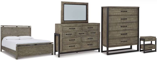 Signature Design by Ashley® Brennagan 5-Piece Gray Queen Panel Bed Set-0