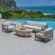 Uttermost® Borneo Dark Gray/Oyster White Fabric/Wooden Outdoor Sofa-5