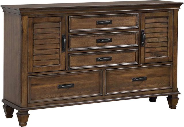 Coaster® Devon 5-Piece Beige/Burnished Oak Queen Bedroom Set-5
