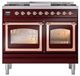 Ilve® Nostalgie II Noblesse 40'' Burgundy Pro Style Dual Fuel Range with Copper Trim-1