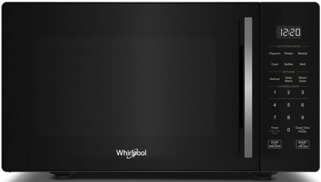 Whirlpool® 0.9 Cu. Ft. Black Countertop Microwave with Steam Clean