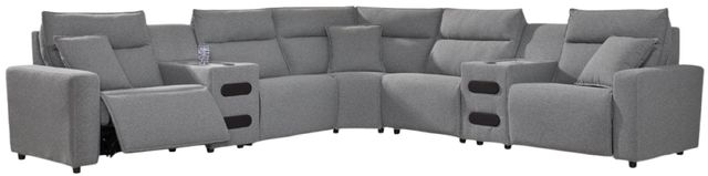 Signature Design by Ashley® Modmax II 7-Piece Pepper/Salt Modular Power Reclining Sectional with Audio Consoles-0