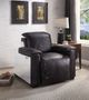 ACME Furniture Misezon Aluminum/Dark Brown Leather Power Recliner-2
