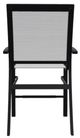 Telescope Casual Kendall Abalone/Black Aluminum/Fabric Outdoor Sling Stacking Balcony Height Arm Chair-3