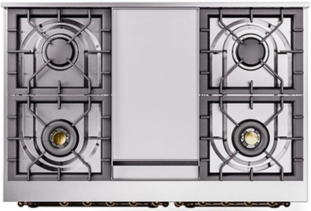 Ilve® Nostalgie II Series 40" Stainless Steel Pro Style Dual Fuel Range-2