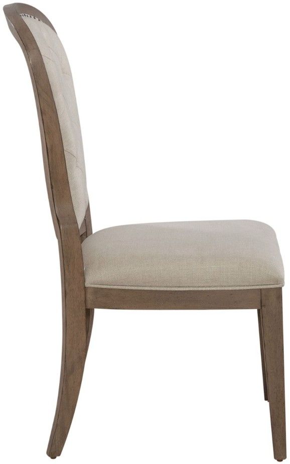 Liberty Furniture Americana Farmhouse Beige/Dusty Taupe Upholstered Tufted Back Side Chair-3