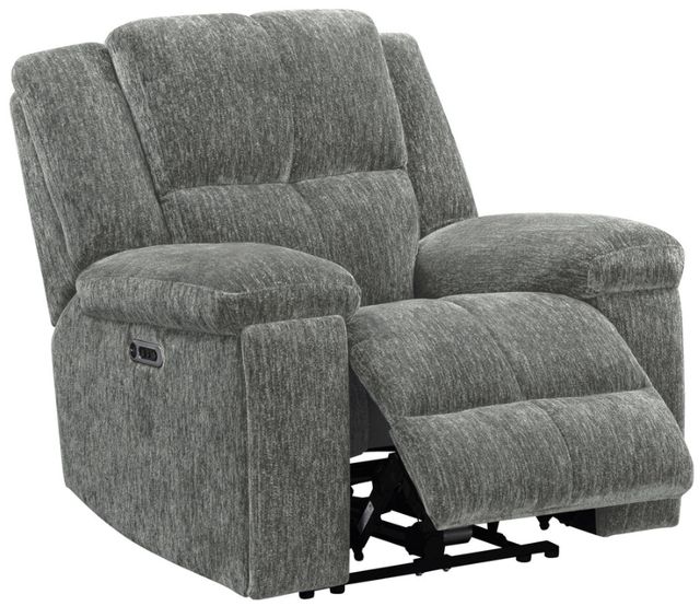 Parker House® Bronco Plush Charcoal Power Recliner with Zero Gravity-3
