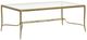 Magnussen Home® Lorena Glass Top Rectangular Cocktail Table with Burnished Brass Base-0