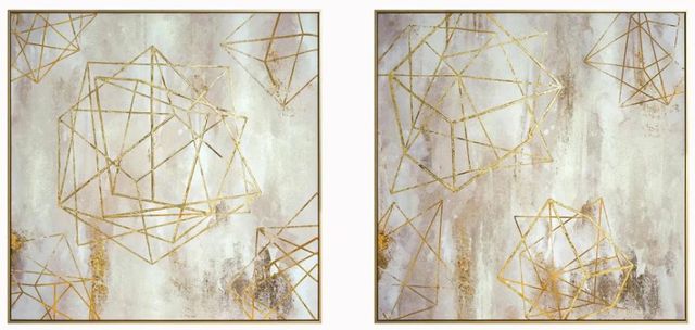 Classy Art 2-Piece Style 16 Hand Painted Textured Canvas in Frame Wall Art Set-0