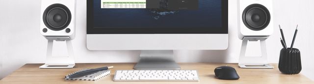 Kanto White Desktop Speaker Stand Pair-2