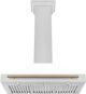 ZLINE Autograph Edition 36" White Matte Wall Mounted Range Hood with Champagne Bronze Handle-1